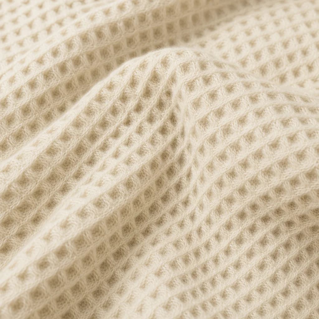 Waffle knit fabric texture close-up